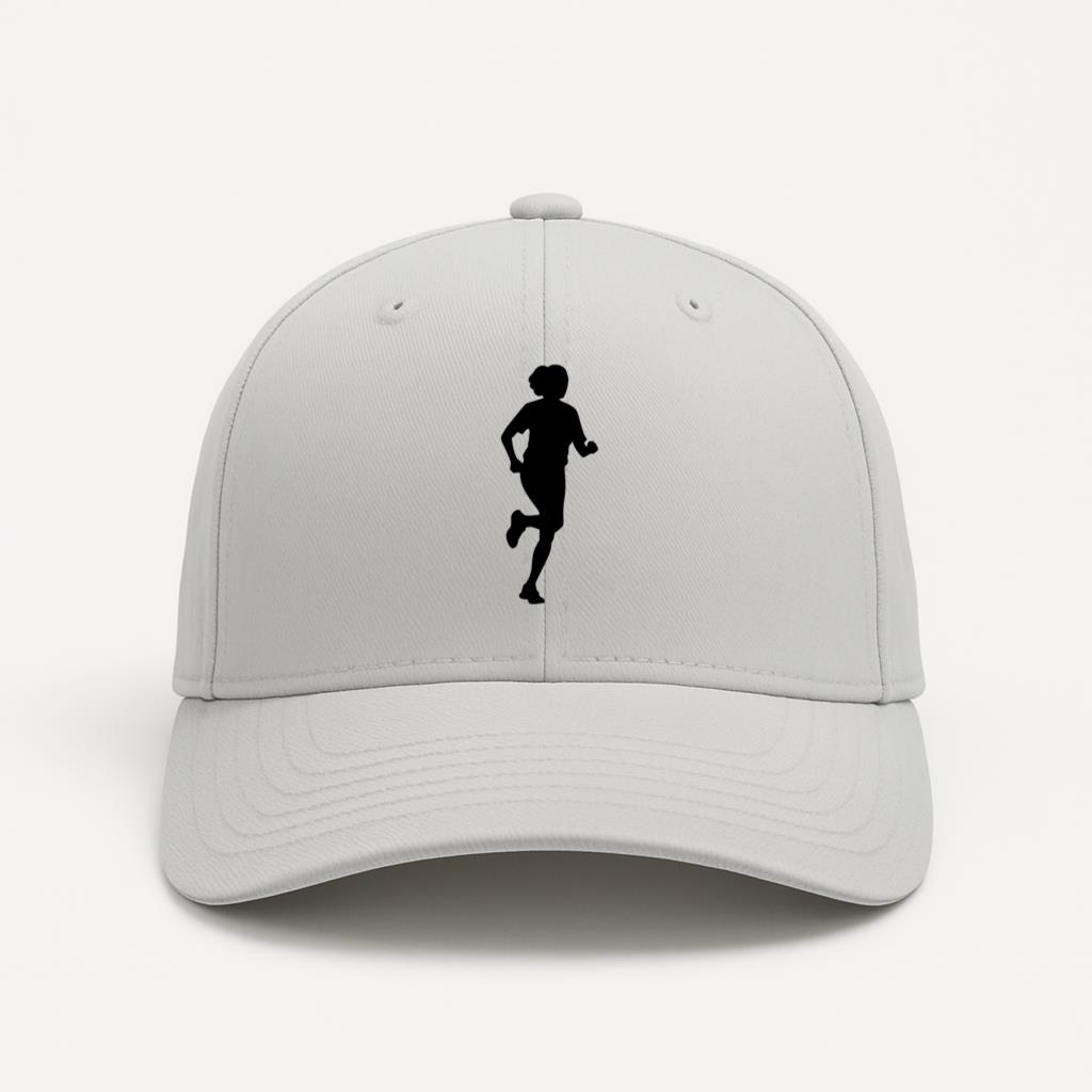 Marathon Female Runner Black Silhouette Cotton Twill Cap 