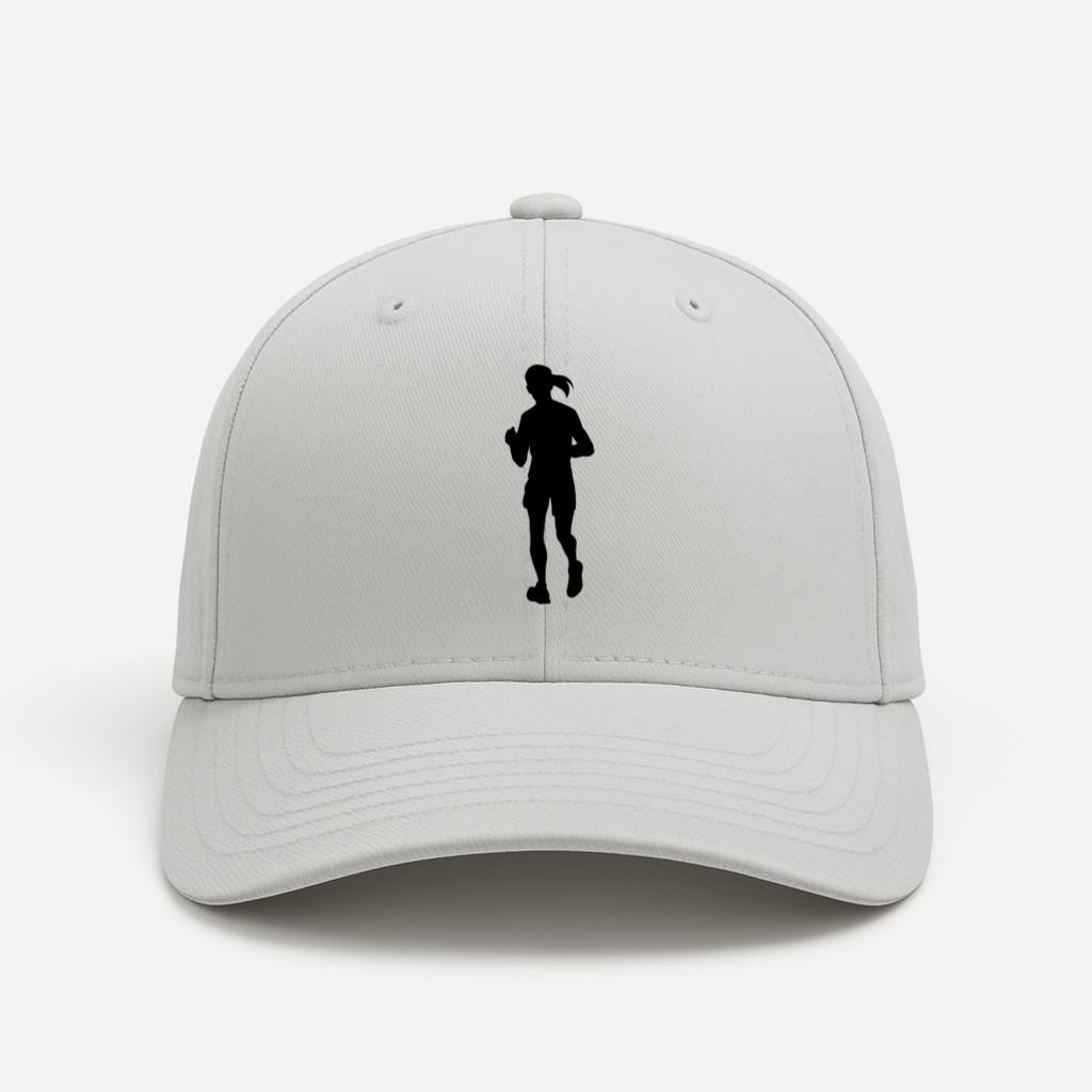 Marathon Female Runner Silhouette Cotton Twill Cap 