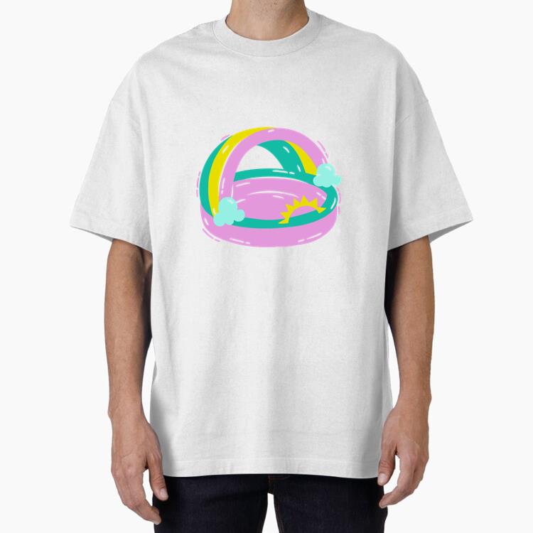 Rainbow Pool Float Oversized T-Shirt 