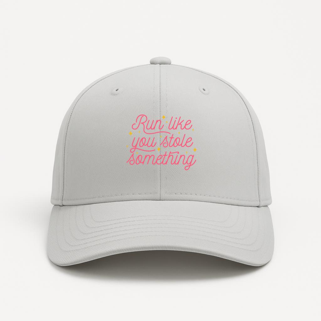 Running Lettering Quote Badge Cotton Twill Cap 
