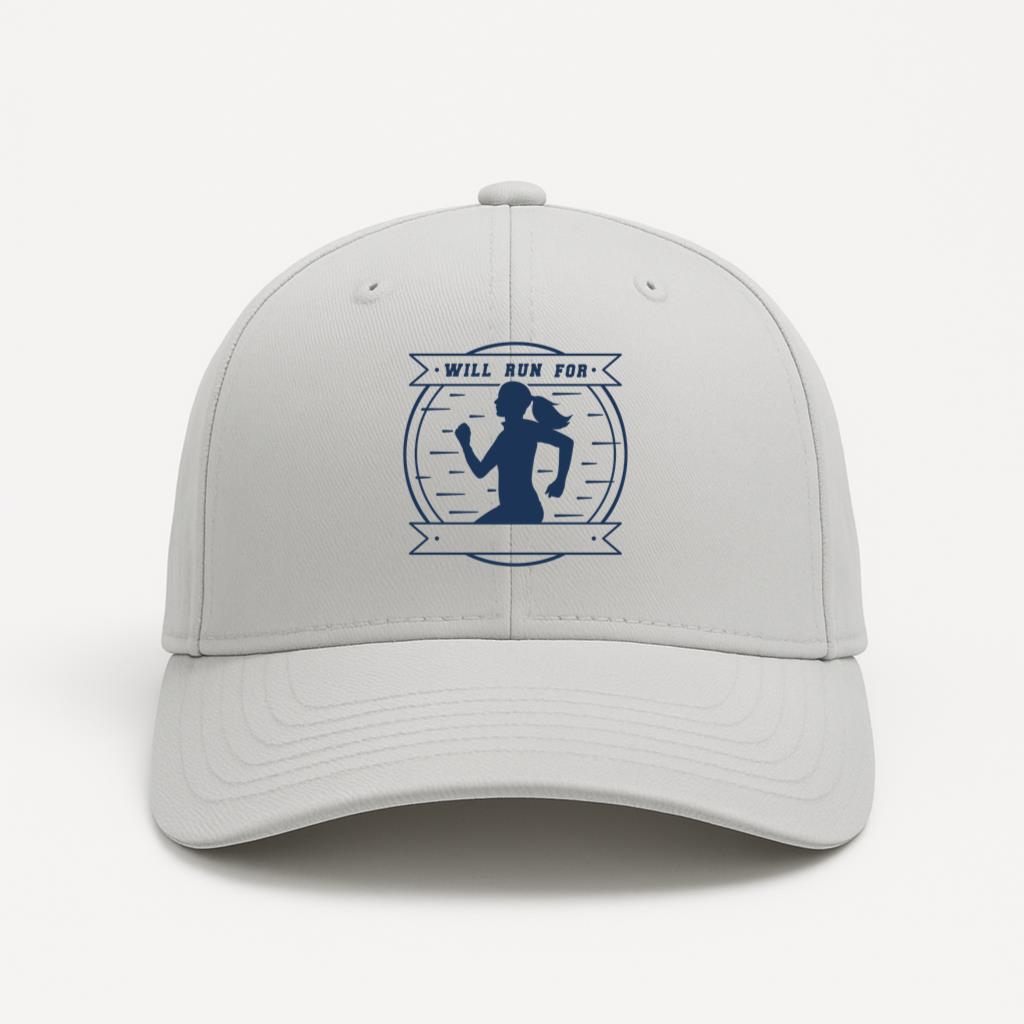Sport Marathon Woman Athlete Badge Cotton Twill Cap 