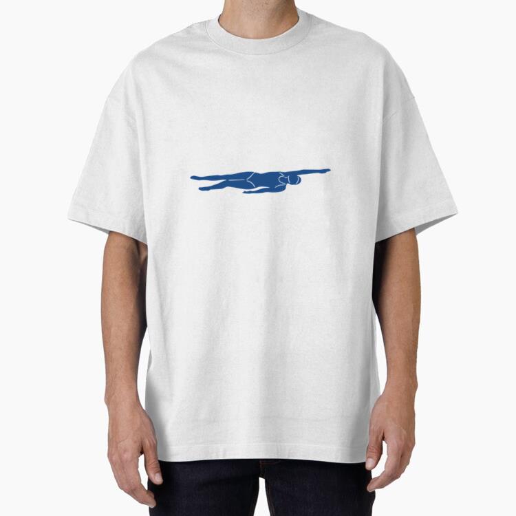Swimming People Sport Silhouette Swimming Oversized T-Shirt 