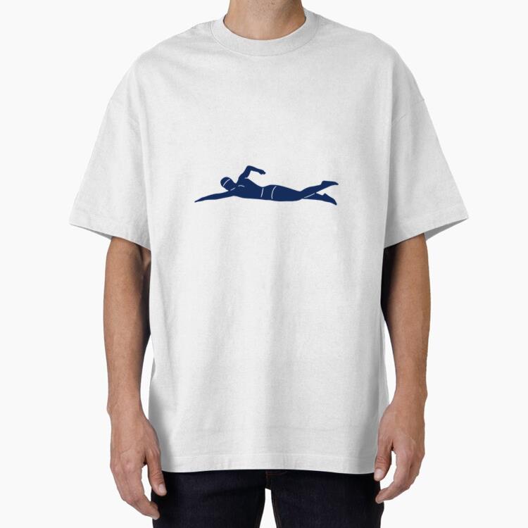 Swimming People Water Silhouette Swimming Oversized T-Shirt 
