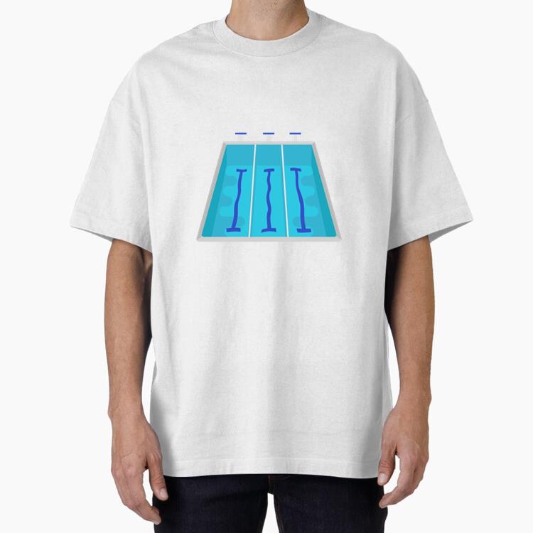 Swimming Pool Flat Swimming Oversized T-Shirt 