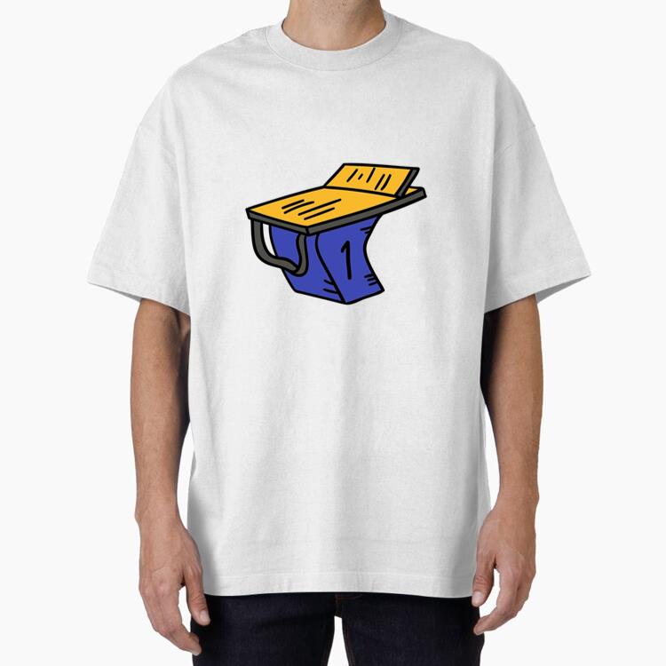 Swimming Pool Podium Hand Drawn Swimming Oversized T-Shirt 