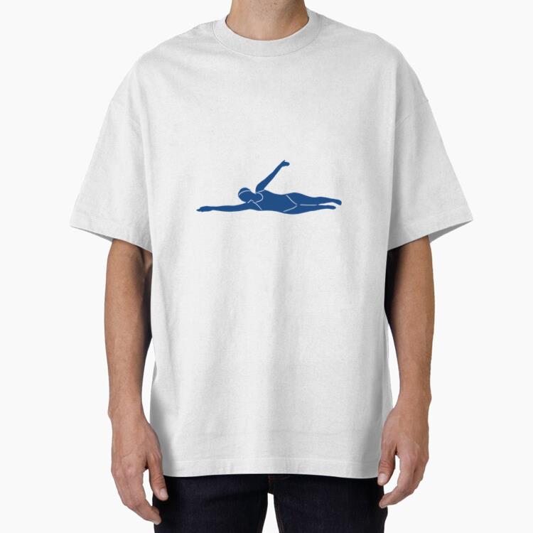 Swimming Sport Silhouette Swimming Oversized T-Shirt 