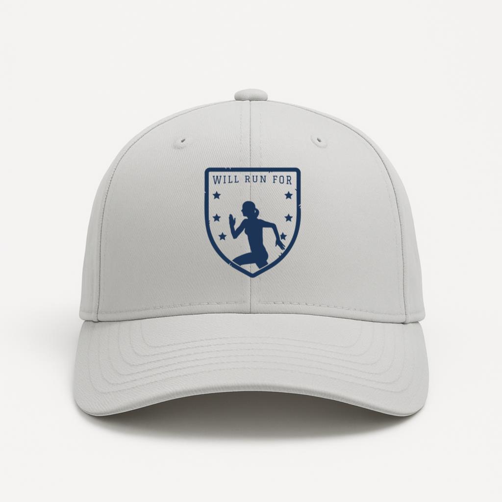 Will Run For Marathon Athlete Badge Cotton Twill Cap 