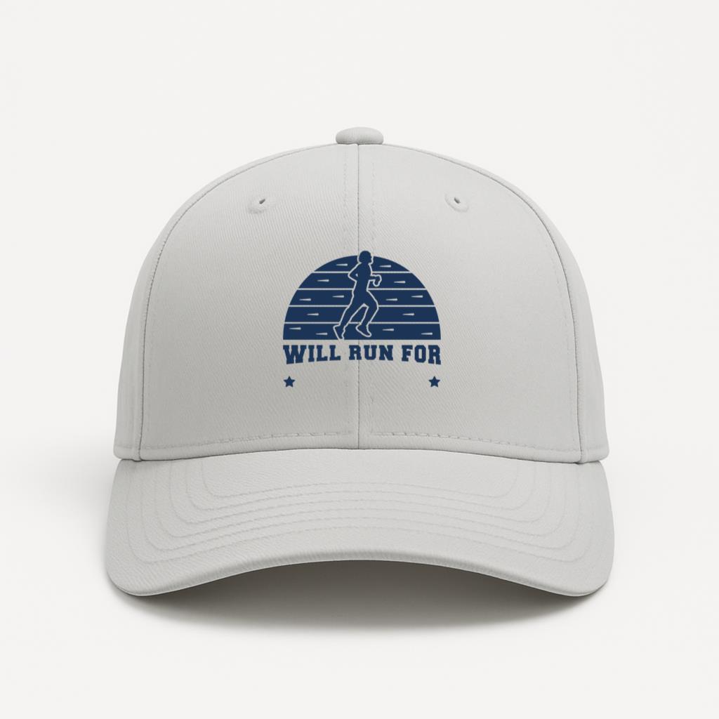 Will Run For Marathon Badge Cotton Twill Cap 