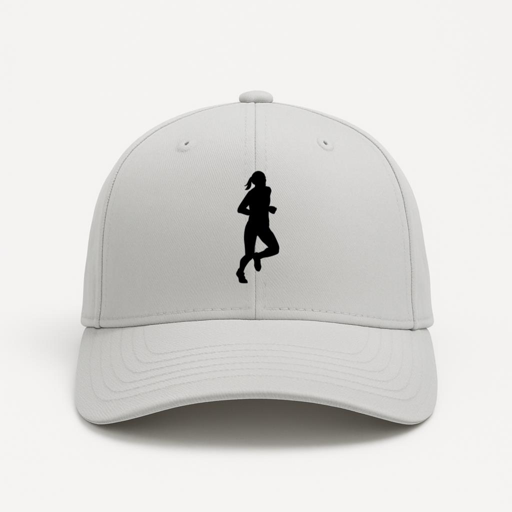 Woman Jogging Silhouette Cotton Twill Cap 