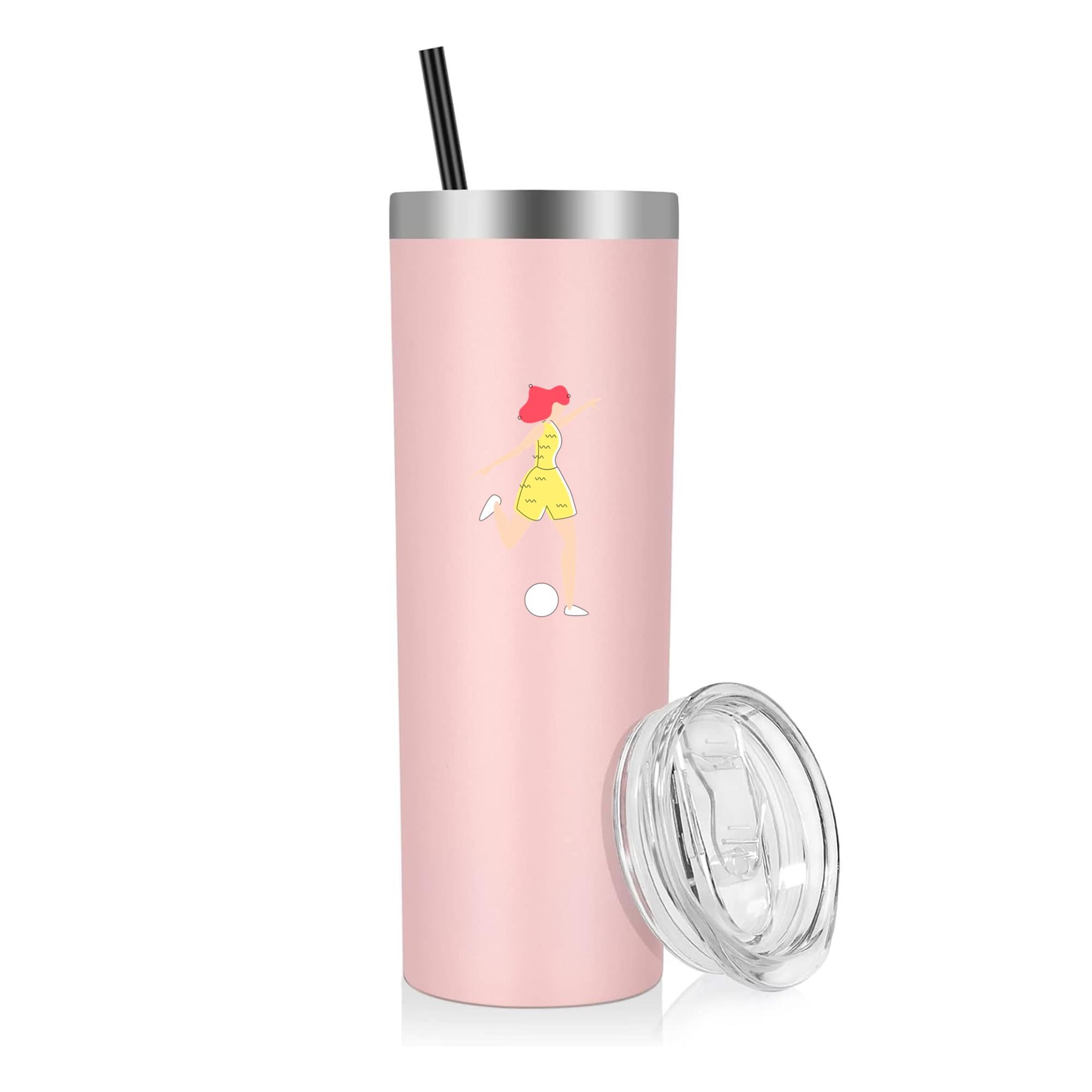 Woman Shooting Colored Line 20oz Stainless Steel Tumbler