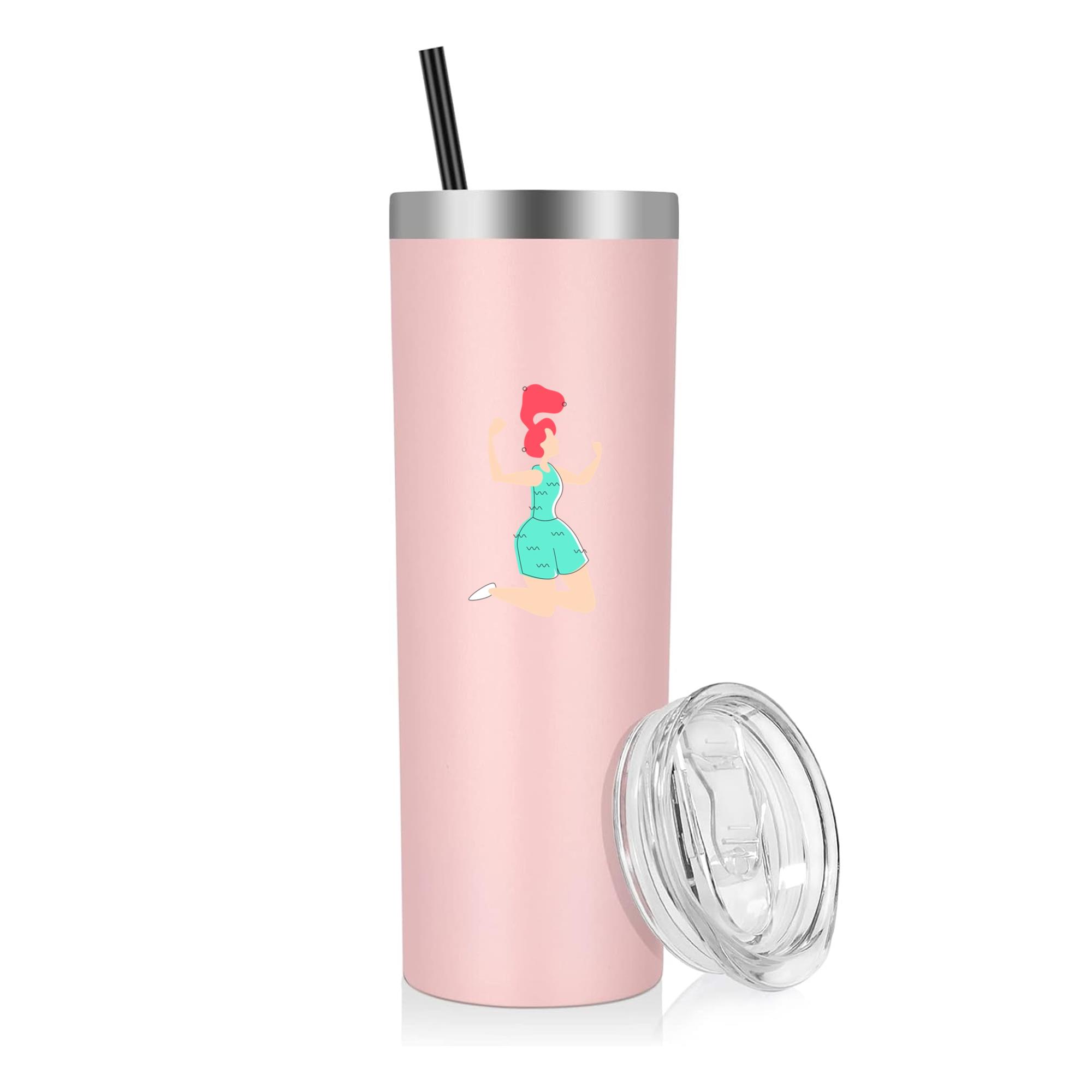 Woman Sliding Celebration Colored Line 20oz Stainless Steel Tumbler