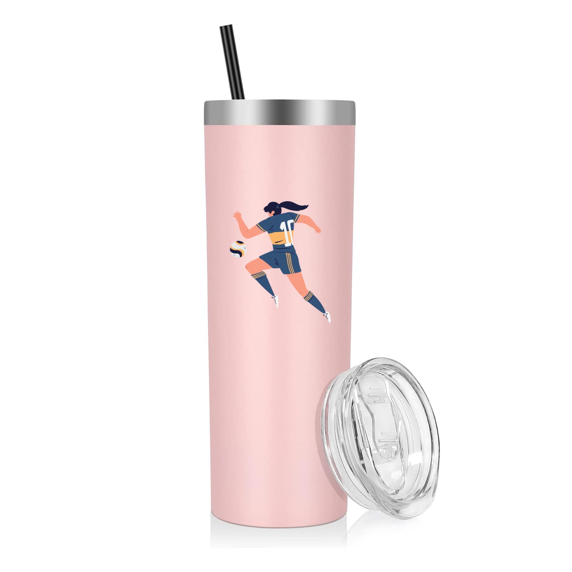 Woman Soccer Player Chasing The Ball 20oz Stainless Steel Tumbler