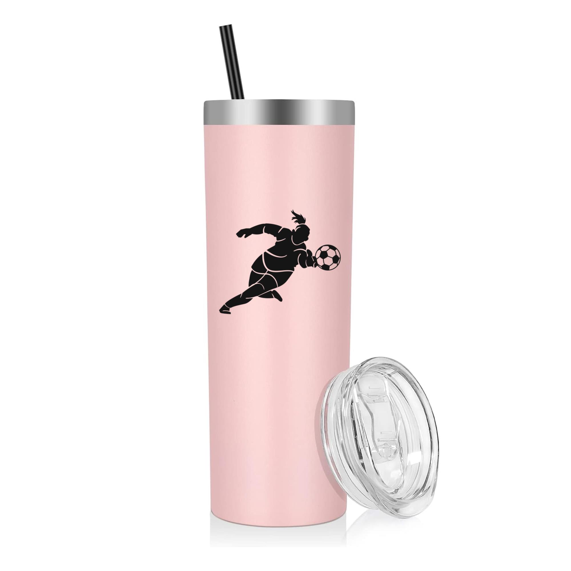 Woman Soccer Player Cut Out 20oz Stainless Steel Tumbler