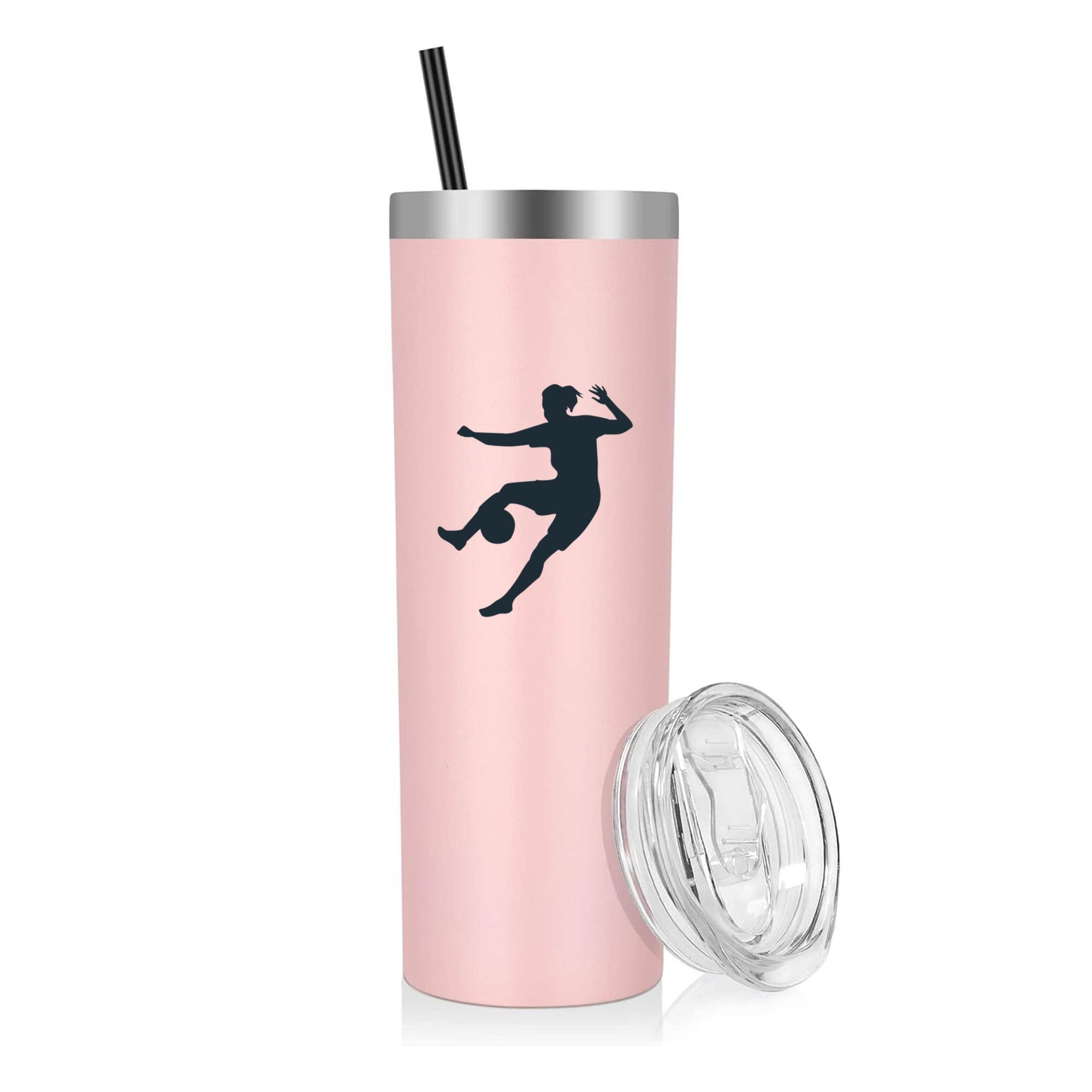 Woman Taking The Ball Silhouette 20oz Stainless Steel Tumbler