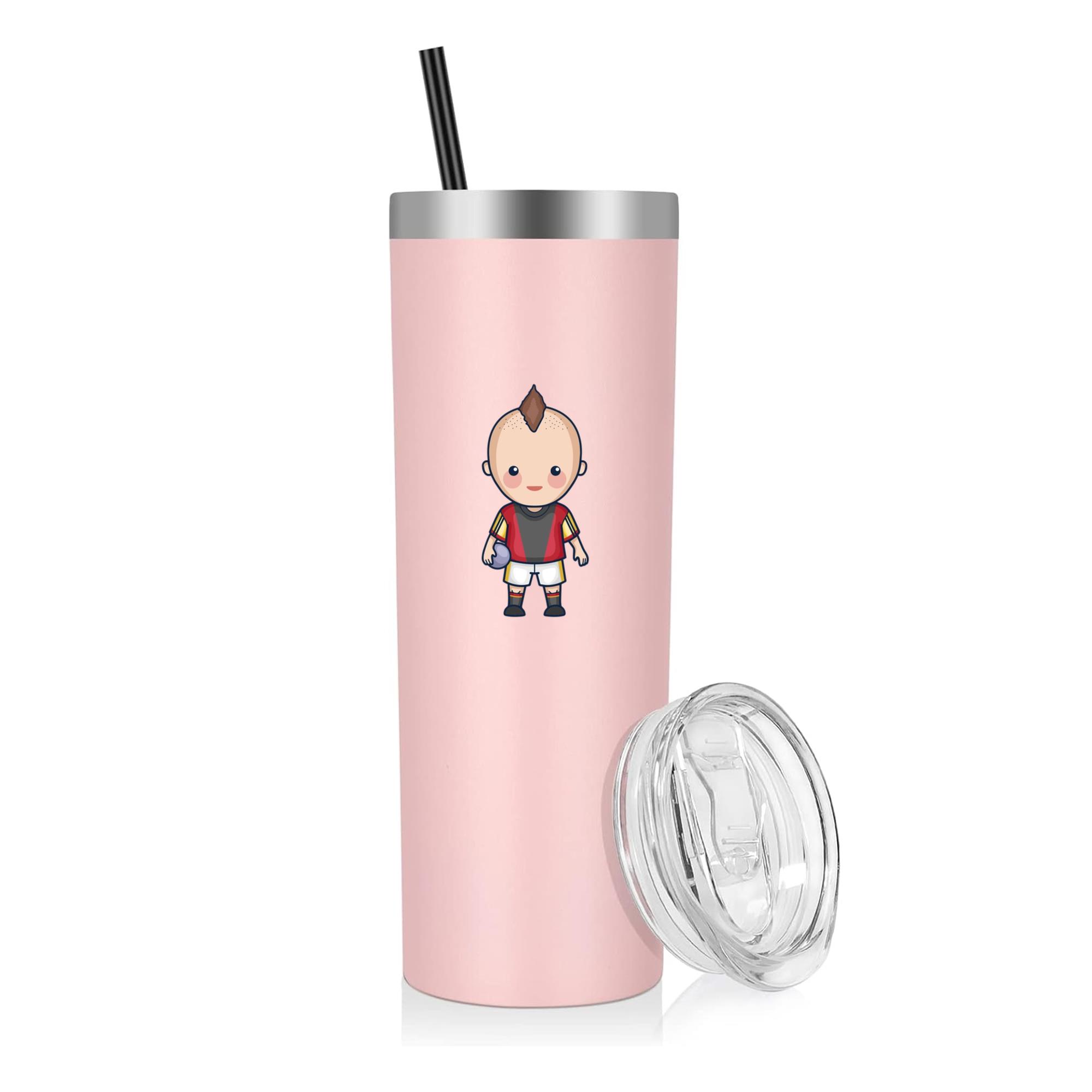 Young Player In Soccer Uniform 20oz Stainless Steel Tumbler