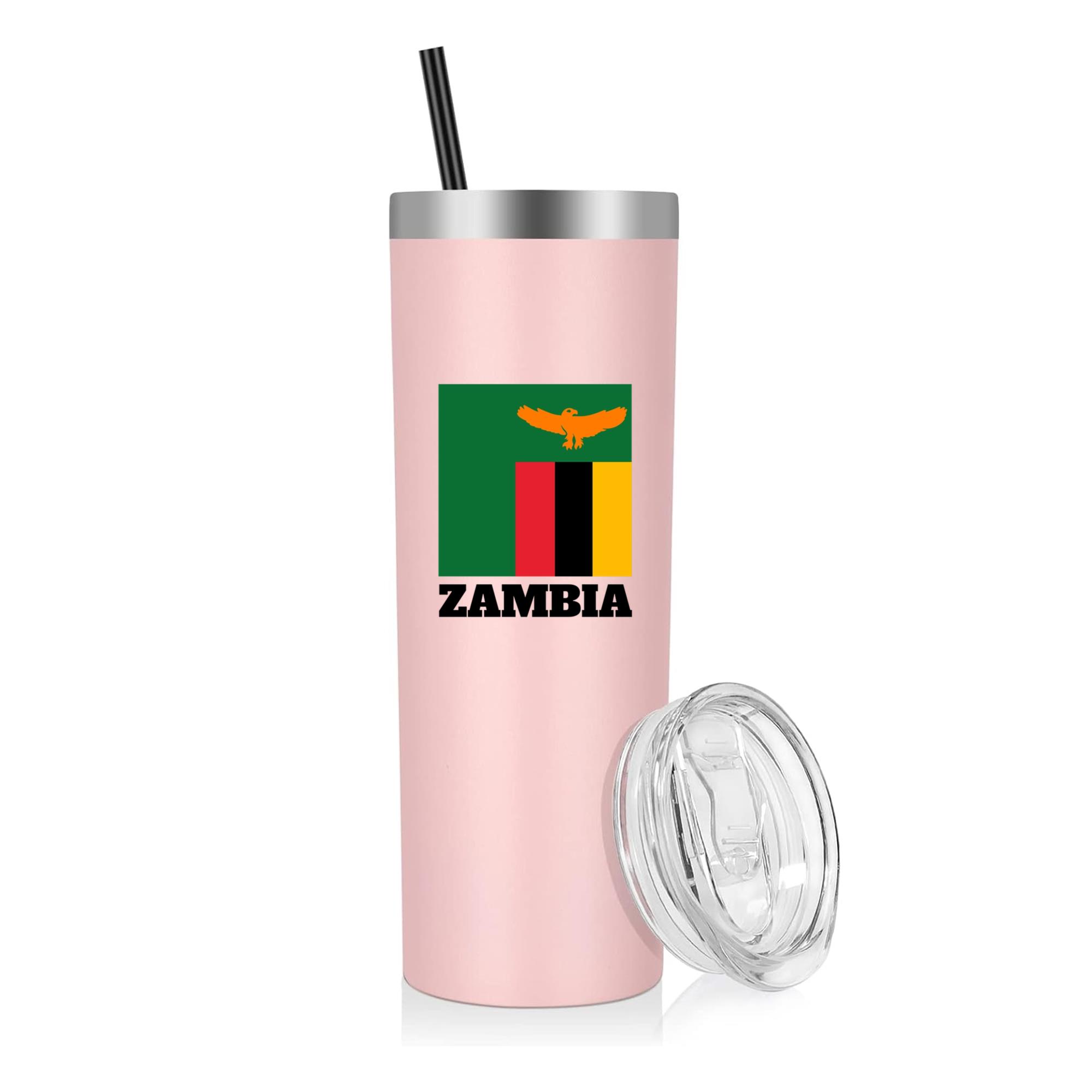 Zambia Soccer Team Flag 20oz Stainless Steel Tumbler
